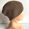 Czapka robiona na drutach KIARA 100% Alpaka 607 Brąz