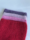 Handgemachte Damenmütze AUREA 100% Baby Merino plus Mohair und Seide 16/14 Rot