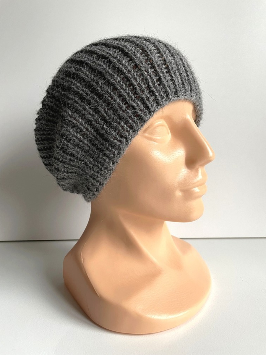 KIARA Beanie 100% Alpaca 517 Medium Grey
