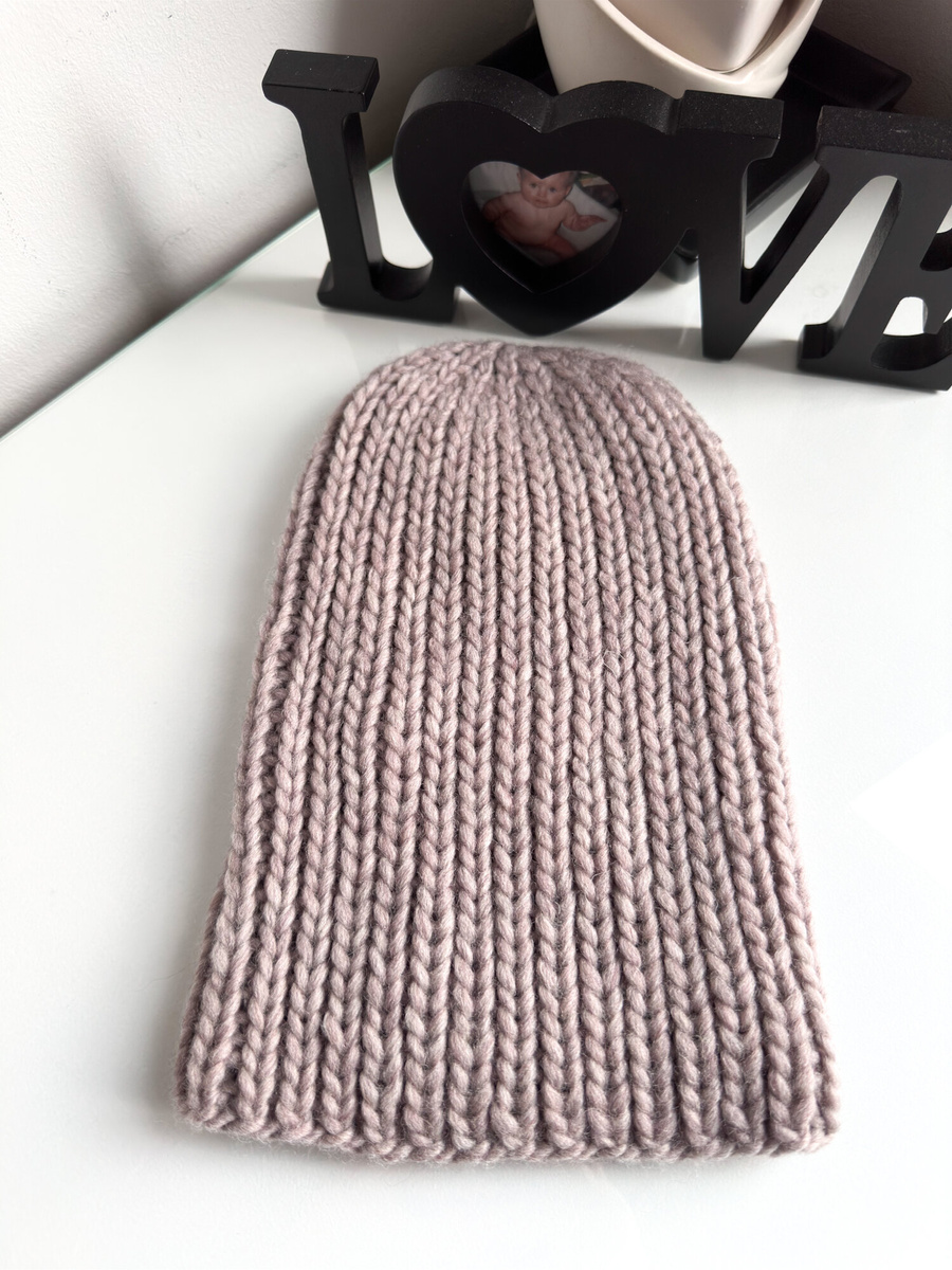 JANKA Handmade Wool Beanie 47 Light Beige Nitkowe Love