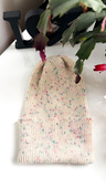 Beanie czapka z wełny merino VARELLA 100% Baby Merino Print 105 magiczna beza
