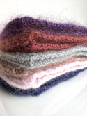 Handmade women's hat AUREA 100% baby merino plus mohair and silk 51/36 Burgundy