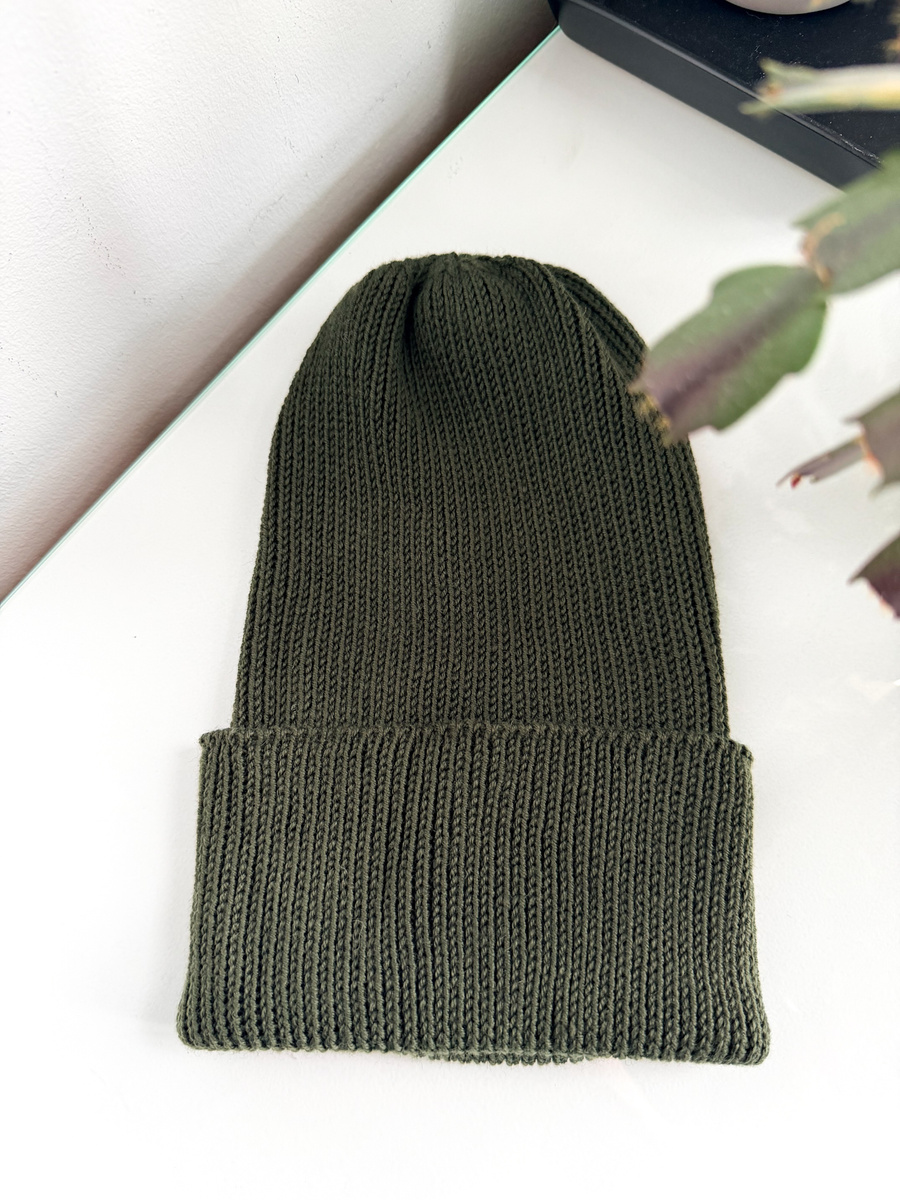 Beanie czapka z wełny merino VARELLA 100% Baby Merino 65 ciemny leśny