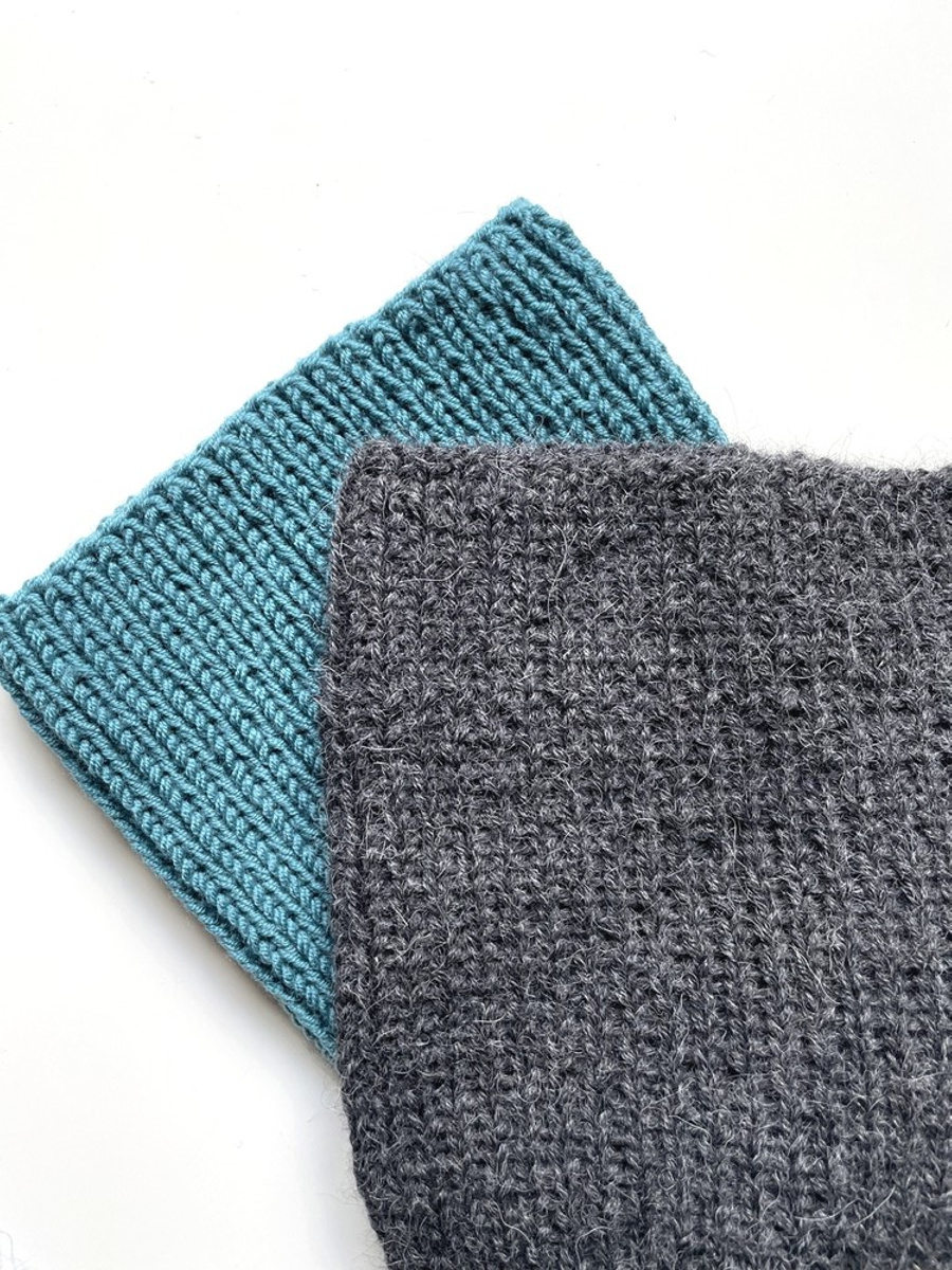 Czapka zrobiona na drutach KIARA 100% Alpaka 0506 Ciemny Szary