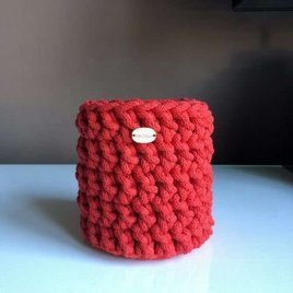 Koszyk ze sznurka bawełnianego czerwony 370 10x12 cm