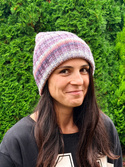 NELLI Handmade Merino Wool Beanie 15 Fioletowy Deszcz