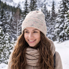 Beanie czapka z wełny merino VARELLA 100% Baby Merino Print 105 magiczna beza