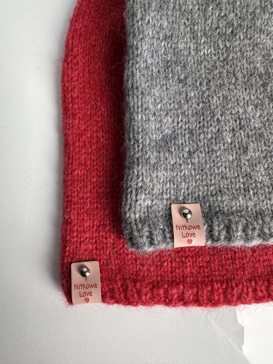 Ciepła czapka ręcznie robiona CHMURKA Alpaka 04 Średni Szary