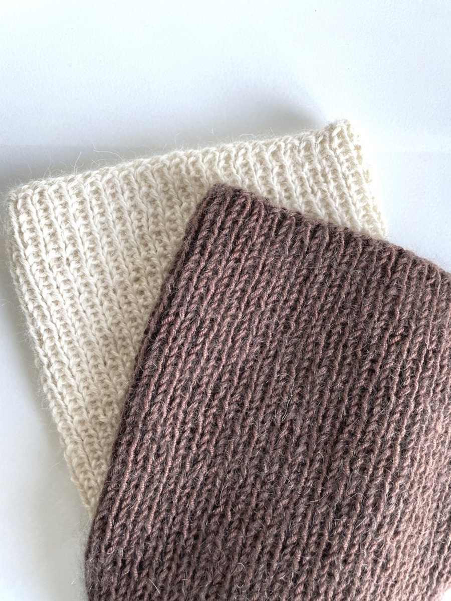 Handmade women's hat AUREA 100% Baby Merino plus mohair and silk 52/15 Dessert chocolate