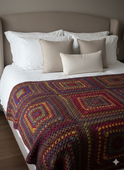 Wolldecke Granny Square 140x180 cm – Herbstmosaik 8108