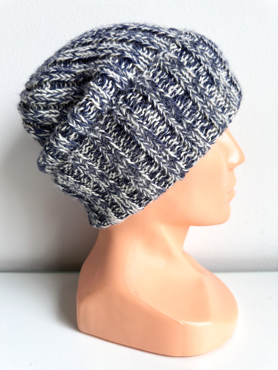 LAURIN Handmade Beanie 100% Alpaca 4305/100 ciemny indygo
