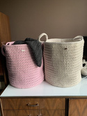 Kosz ze sznurka bawełnianego XXXL 40x42 cm z uszami