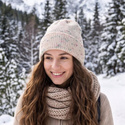 Beanie czapka z wełny merino VARELLA 100% Baby Merino Print 105 magiczna beza