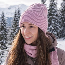 VARELLA – czapka z wełny merino baby merino 54 Pudrowy Róż