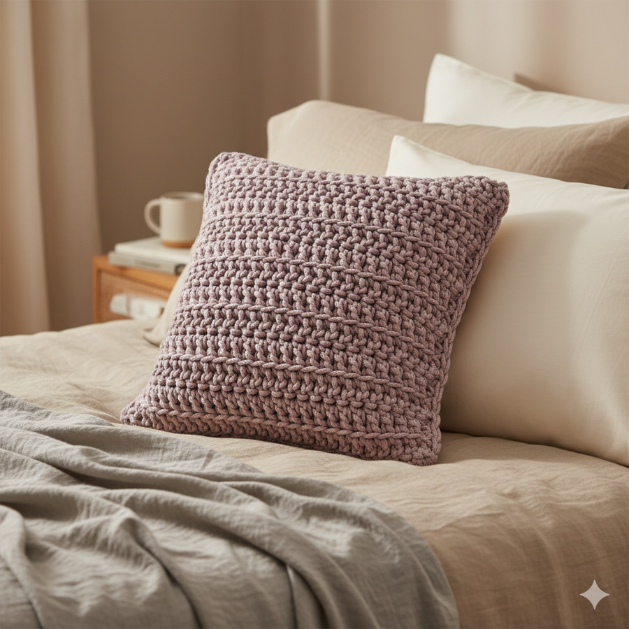 Poduszka ze sznurka bawełnianego JULIA 310 wrzos 40x40 cm