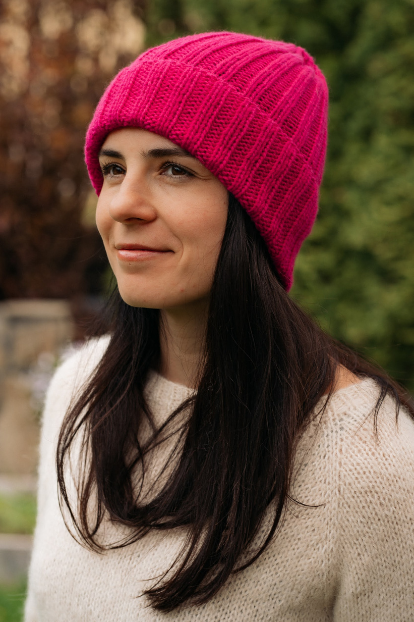 MARLA Turn-Up Beanie 100% Cashmere 711 Sakura