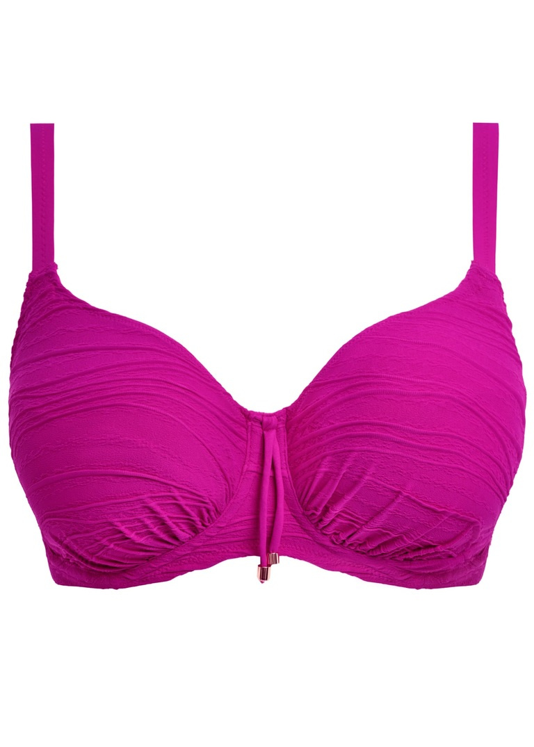 Biustonosz kąpielowy Fantasie Swim BEACH WAVES FS502201BRF Uw Gathered Full Cup Bikini Top Bright Fuchsia
