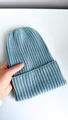 VELLA Baby Merino Wool Beanie 43 Jasny Morski