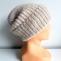 Ręcznie robiona czapka damska MORGANA Alpaka z Jedwabiem 9036/40 Marcepan