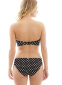 KOMPLET - Strój kąpielowy Panache Swim ANYA SPOT Black/White SW1013 Bandeau Bikini + figi kąpielowe SW1019 Gather Pant (30E)