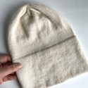 Czapka gładka podwójna SASHA 100% Alpaka 100 Ecru
