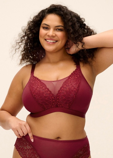 Biustonosz bezfiszbinowy Elomi TIERNIE EL303317TIB Non Wired Bralette Tibetan Red
