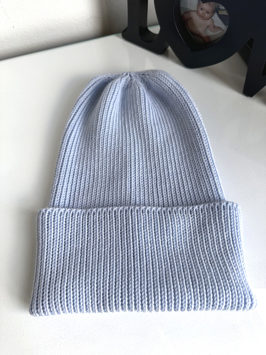 VARELLA Turn-Up Merino Wool Beanie 53 Rosa Handmade