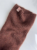 Ręcznie robiony KOMIN 100% Baby Merino plus moher i jedwab 52/35 Czekolada mleczna 35 cm długości