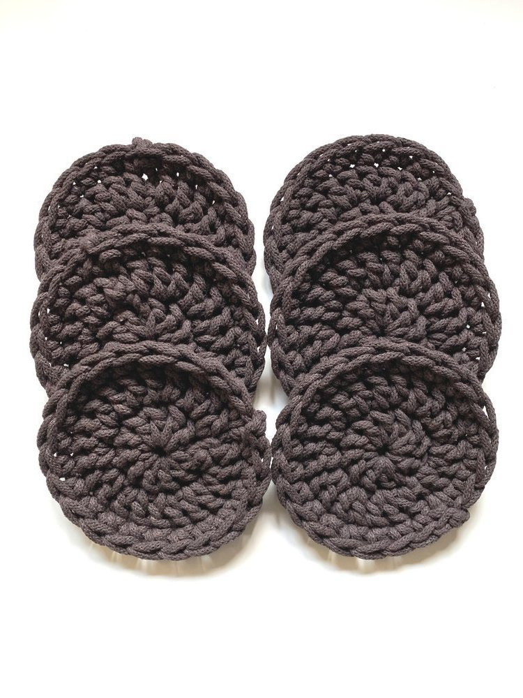 Podkładka pod kubek ze sznurka bawełnianego 14 cm brązowy