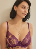 KOMPLET bielizny Panache ANA Damson 9396x Plunge (36FF, 36G) + majtki 9395x
