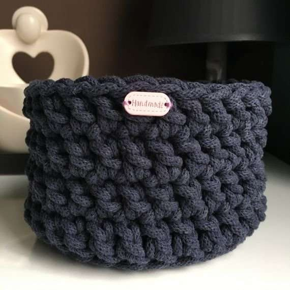 Koszyk ze sznurka bawełnianego bordowy 16x10 cm