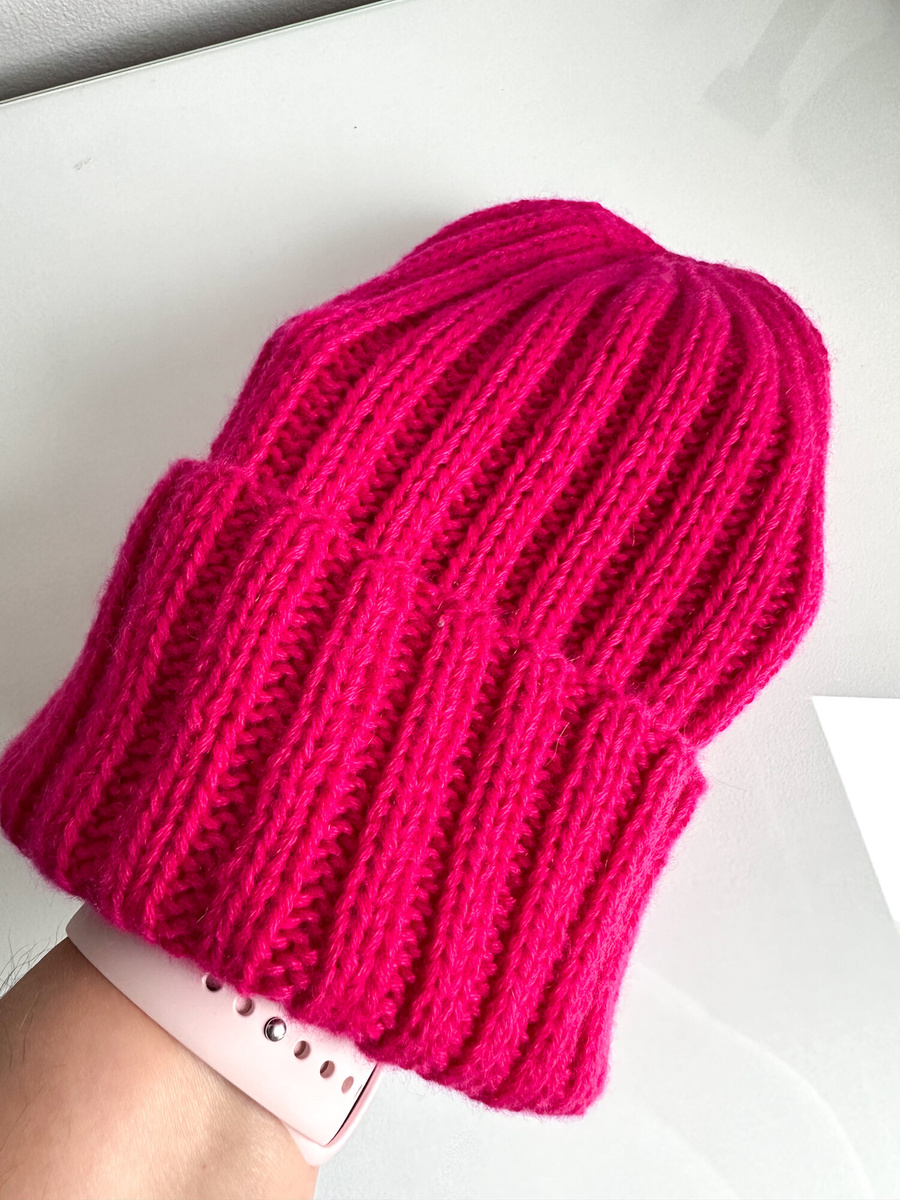 Wywijana czapka kaszmirowa 100% MARLA 564 Gerbera