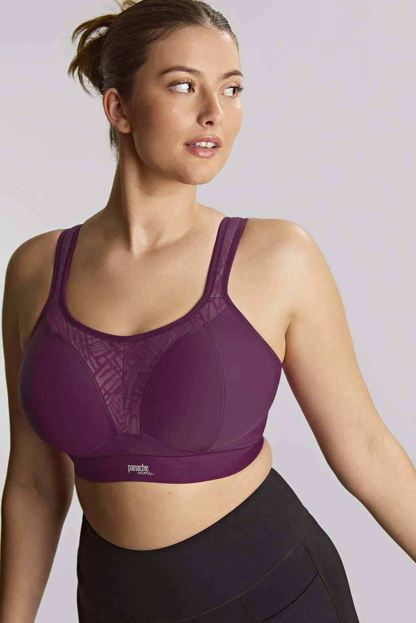 Biustonosz sportowy bezfiszbinowy Panache Sport BOUNDLESS 7341D Berry/Chalk
