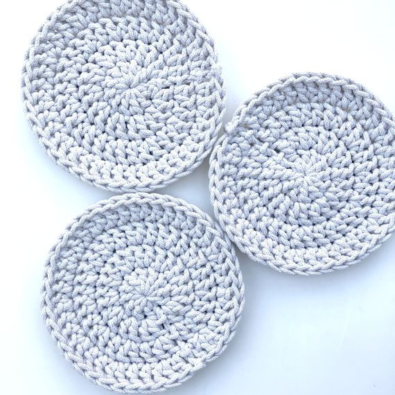 Podkładka pod kubek ze sznurka bawełnianego 22 cm krem