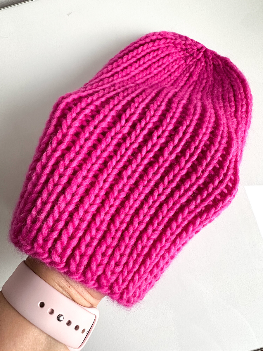 JANKA – czapka z grubej włóczki damska 105 Magenta Nitkowe Love
