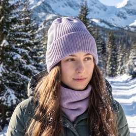 VARELLA – czapka z wełny merino baby merino 60 Lawendowy Szron
