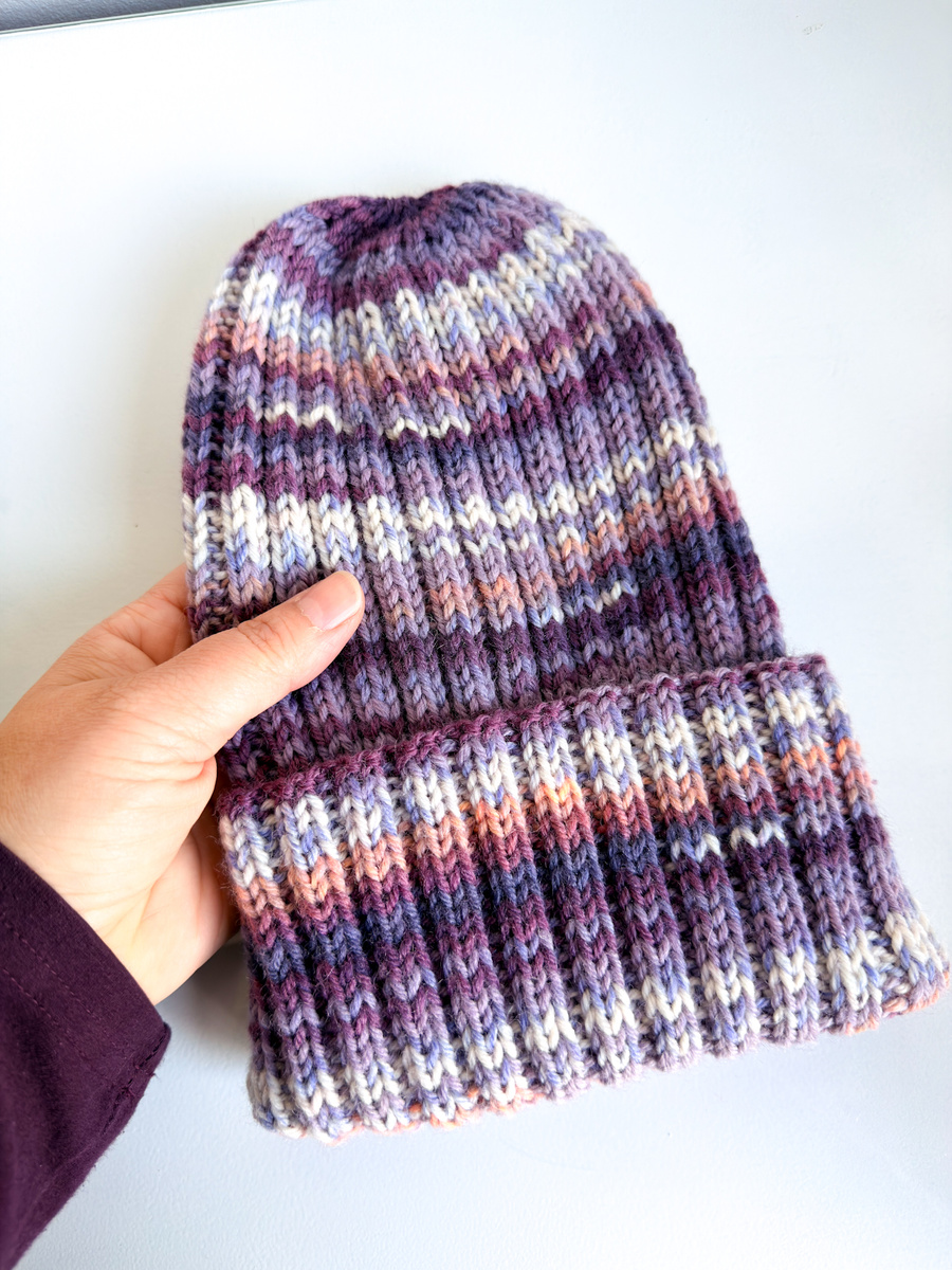 NELLI Handmade Merino Wool Beanie 15 Fioletowy Deszcz