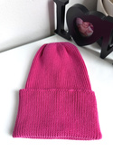 Czapka wywijana Ściągacz 100% Baby Merino Ciemny Fiolet