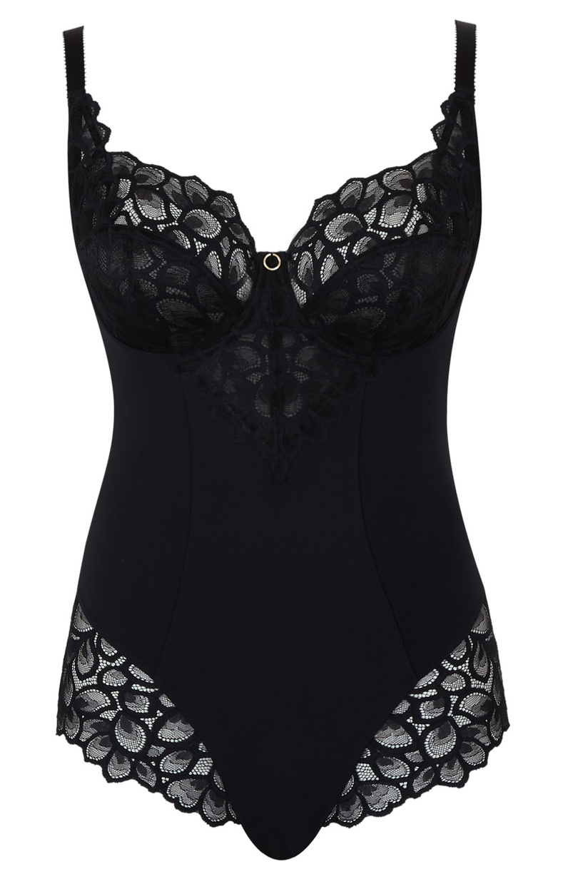Body Panache Tango Essence 10965A Plunge Bodysuit Obsidian