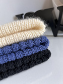 Ręcznie robiona czapka beanie AUREA 100% Baby Merino plus moher i jedwab 02/01 Ecru