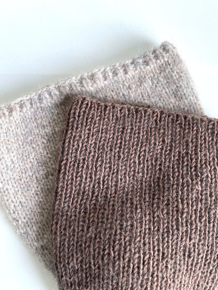 Handmade women's hat AUREA 100% Baby Merino plus mohair and silk 52/15 Dessert chocolate