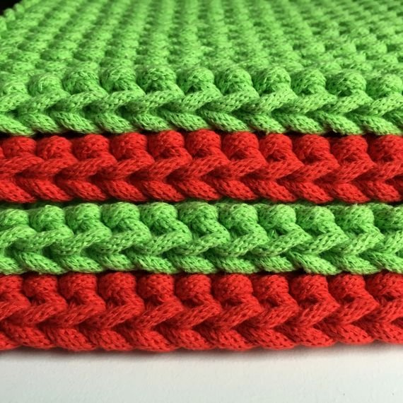 Podkładka kawowa ze sznurka bawełnianego jasny zielony 23x25 cm