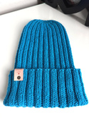 Wywijana czapka merino HELLI 100% Baby Merino 32 Turkusowy