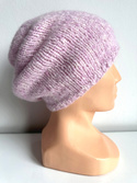 Ciepła czapka ręcznie robiona CHMURKA Alpaka 08 Jasny Róż