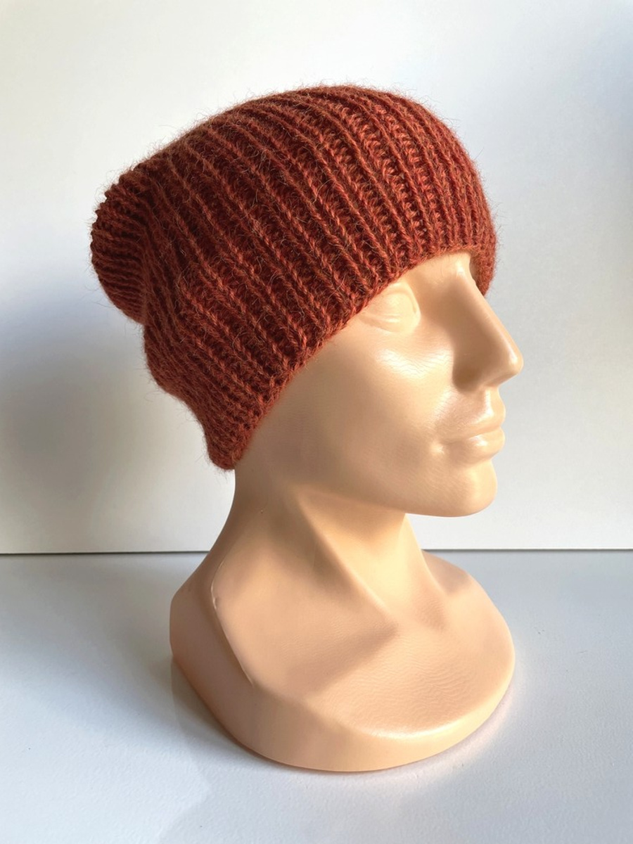 KIARA Handmade Beanie 100% Alpaca 2925 rdza