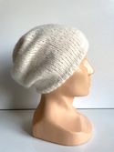 Ręcznie robiona czapka CHMURKA Alpaka 01 Ecru