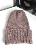 Ręcznie robiona czapka beanie AUREA 100% Baby Merino plus moher i jedwab 17/41 Beż