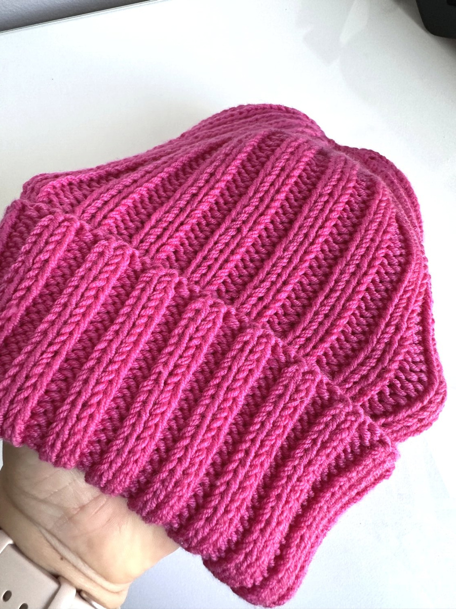 HELLI Handgemachte Mütze aus Baby-Merinowolle 08 Fuchsia
