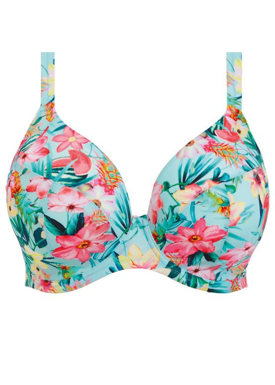 Biustonosz kąpielowy Elomi PARADISE PALM ES7142INK Uw Plunge Bikini Top - Multiway Ink