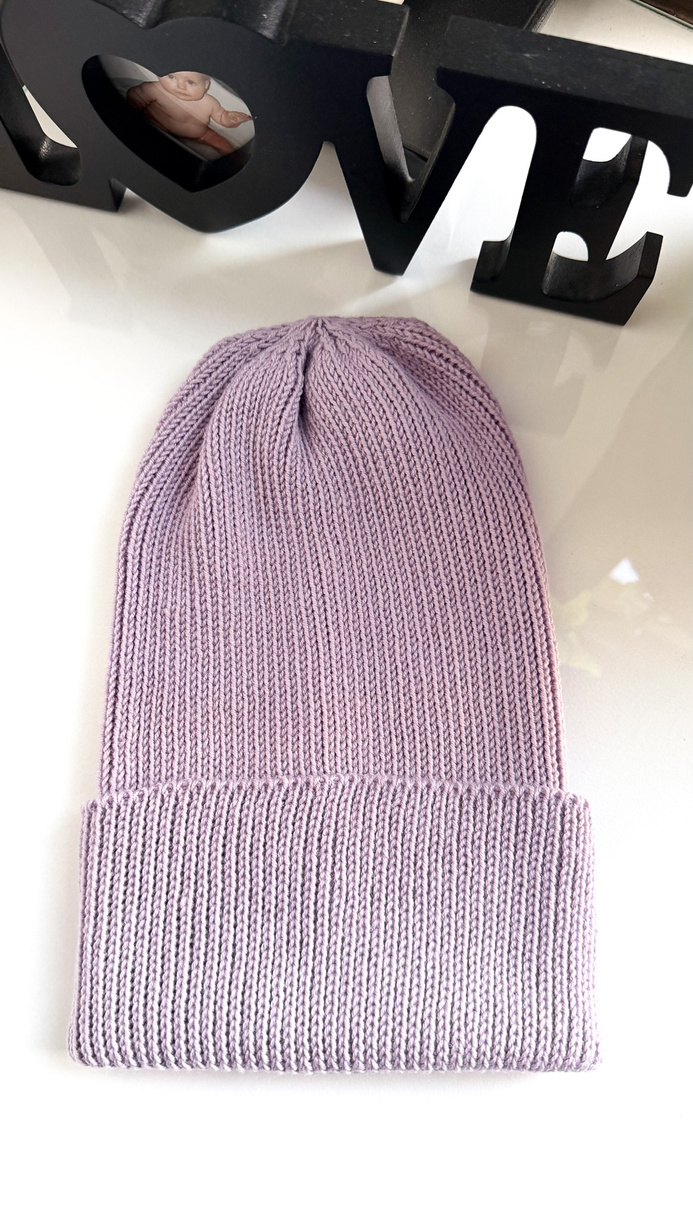 VARELLA – czapka z wełny merino baby merino 60 Lawendowy Szron